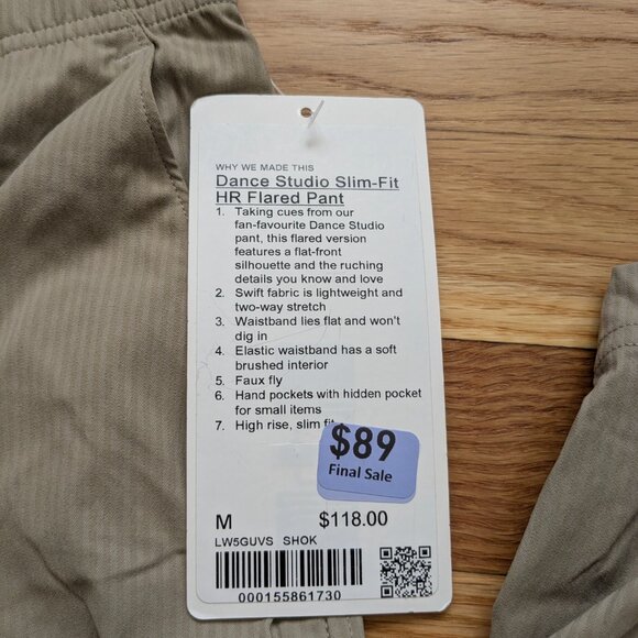 Lululemon Dance Studio Sz M (NWT, hole) - Picture 3 of 4